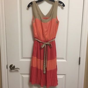 The Limited Dresses - The Limited tan, peach & pink color block dress The Limited Dresses - The Limited tan, peach & pink color block dress